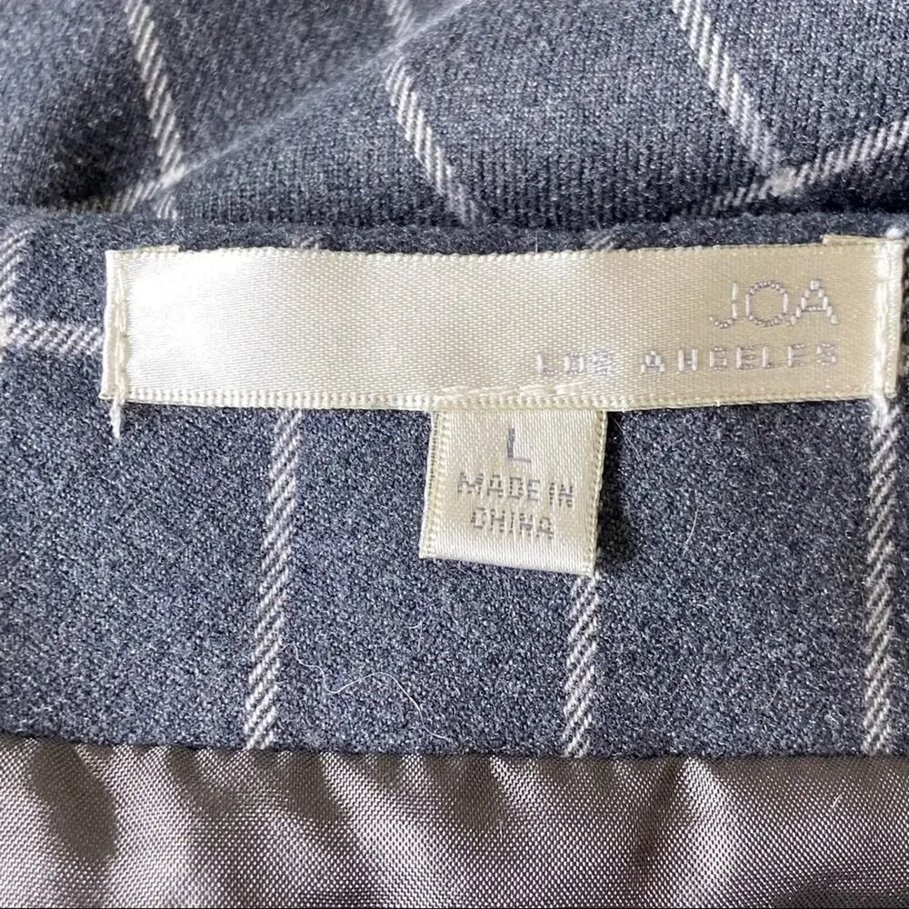 JOA Windowpane Grey And White Asymmetrical Tiered Mini Skirt Women’s Size Large
